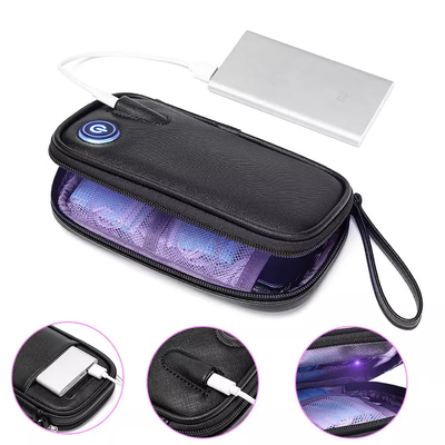 Plain PU Leather LED UV Disinfection Sterilization Bag 0.25kg
