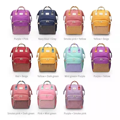 Waterproof Women Backpack Multi-function Diaper Baby Bag With USB Changing Colorful Backpack For Girls