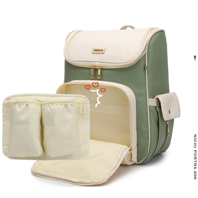 New Large-capacity PU Leather Diaper Bag Waterproof Shoulder Mommy Backpack With Stroller Strap For Mom