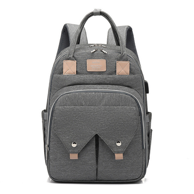Large Capacity Mom Baby Bag Multi-function Waterproof Outdoor Travel Diaper Bag With USB Charging For Baby Care