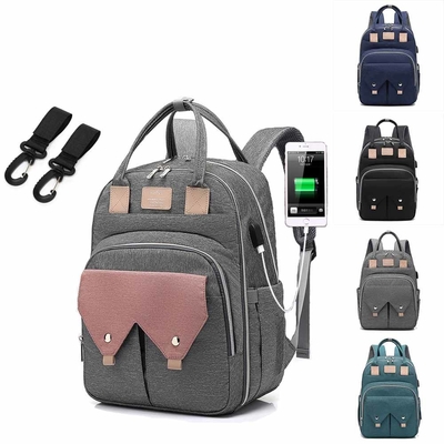 Large Capacity Mom Baby Bag Multi-function Waterproof Outdoor Travel Diaper Bag With USB Charging For Baby Care
