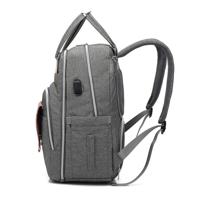 Large Capacity Mom Baby Bag Multi-function Waterproof Outdoor Travel Diaper Bag With USB Charging For Baby Care