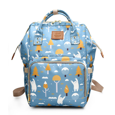 Fashion Baby Diaper Bag Dust- resistant Waterproof Travel Backpack Cartoon Printed Storage Wet Dry Separate Backpack
