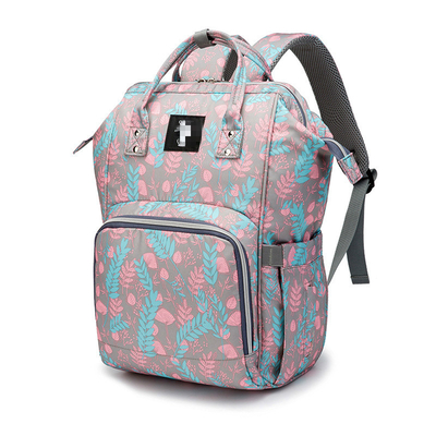 FashionTravel Backpack Baby Large Capacity Mommy Diaper Bag Designer Nursing Bag floral insulated mummy Bag With Stroller Strap