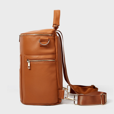 OEM ODM Travel PU Leather Backpack Diaper Bags 31*18*33cm