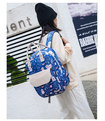 Animal Prints Polyester Rucksack Changing Travel Diaper Bags 27*15*42cm