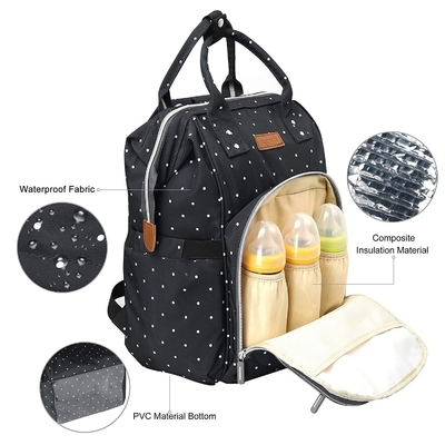 Factory Hot Sell Diaper Bag Large Capacity Mommy Maternity Nappy Backpack with USB Stroller Hooks for Baby Car