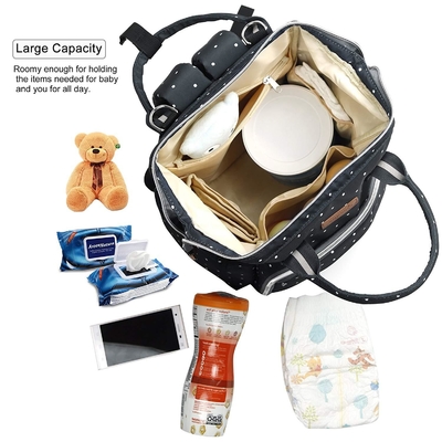 Factory Hot Sell Diaper Bag Large Capacity Mommy Maternity Nappy Backpack with USB Stroller Hooks for Baby Car
