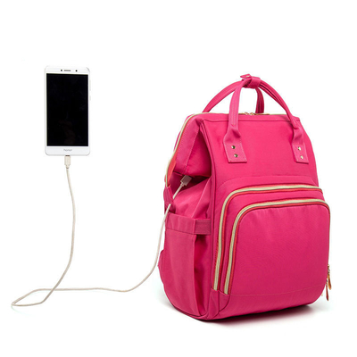 2022 High Quality Zipper Softback Mommy Diaper Bag Stroller Baby Care Waterproof USB Backpack