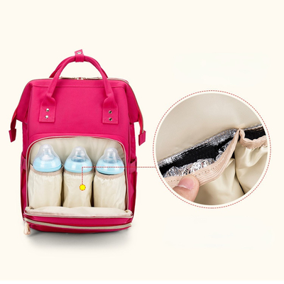 2022 High Quality Zipper Softback Mommy Diaper Bag Stroller Baby Care Waterproof USB Backpack
