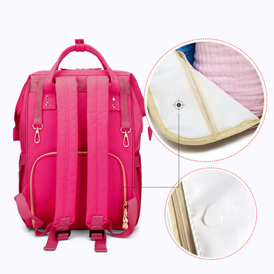 2022 High Quality Zipper Softback Mommy Diaper Bag Stroller Baby Care Waterproof USB Backpack