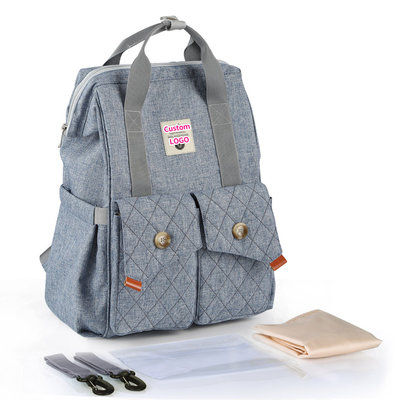 Multifunctional Mommy Diaper Bag Backpack With Trailer Buckle OEM ODM