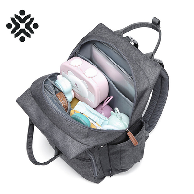 17L Polyester Cotton Foldable Diaper Bag Backpack 40*30*13CM