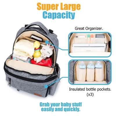 Maternity Diaper Bag Backpack With USB Interface 11.4*7.5*17.7inch