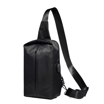 Water Resistant Polyester Lining Anti Theft Chest Sling Bags With USB 5L