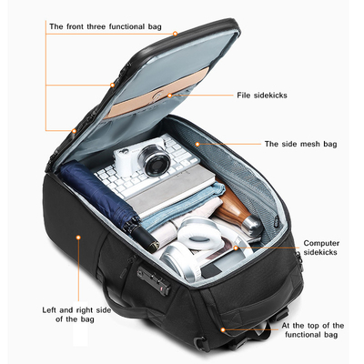 900D Single Layer Film 30L Waterproof Business TSA Lock Backpack 1kg