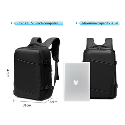 Waterproof Multifunction 32L 15.6 In Expandable Laptop Backpack With USB