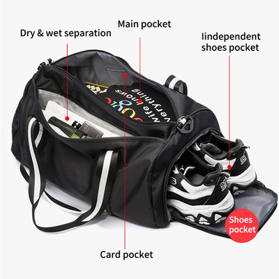 29L Sports Gym Bag Oxford Waterproof Travel Bags With Shoe Pocket