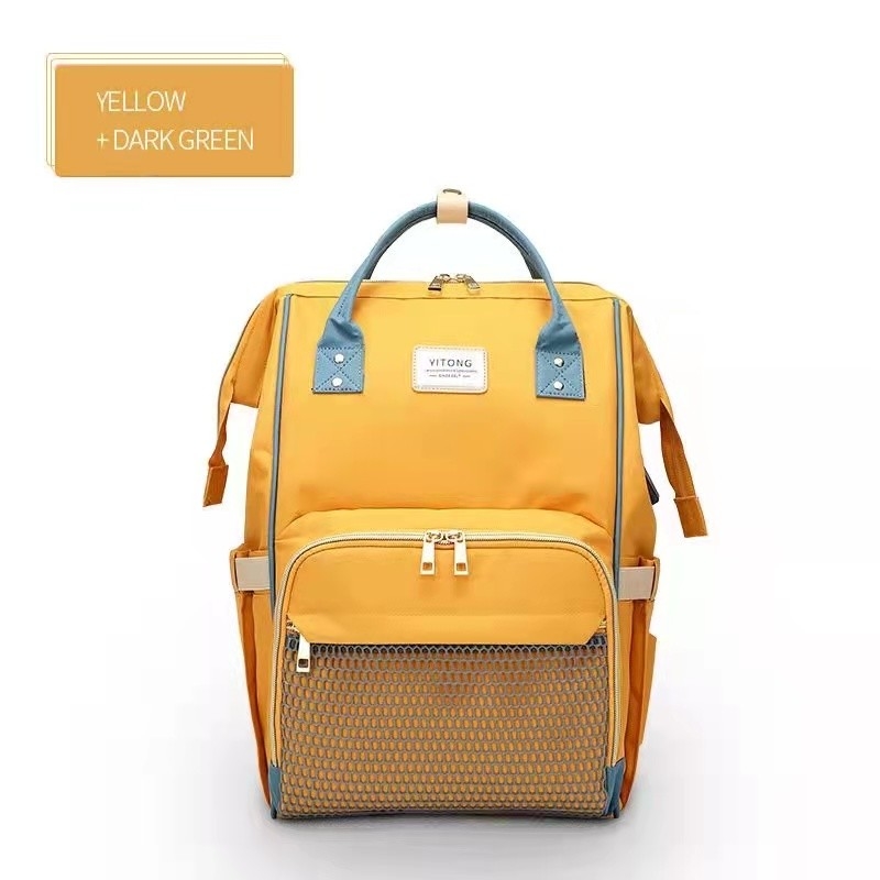 Waterproof Women Backpack Multi-function Diaper Baby Bag With USB Changing Colorful Backpack For Girls