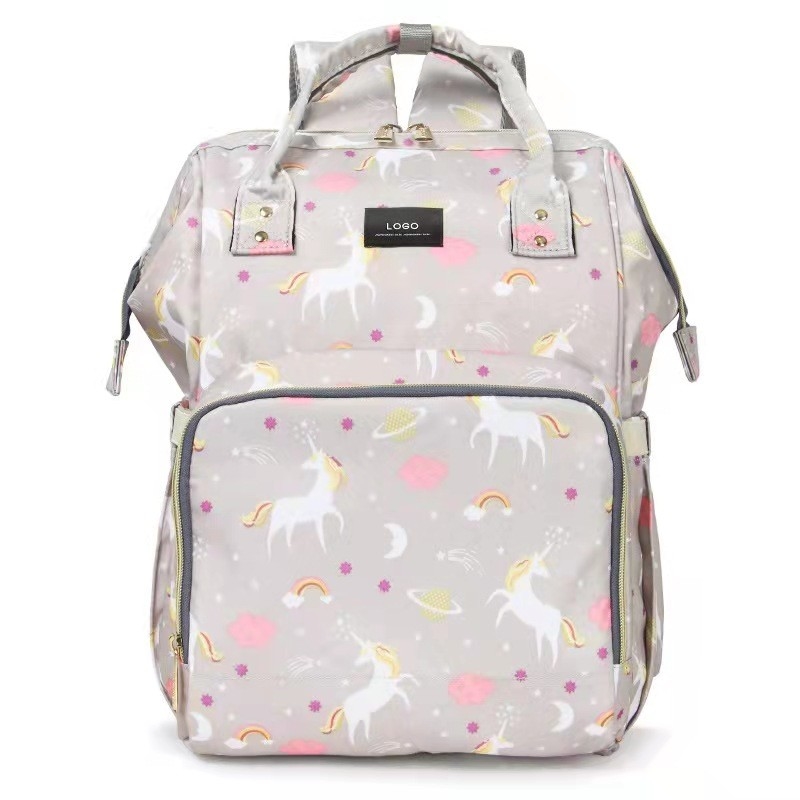 Fashion Backpack Multi-functional Print Mother Bag Large Capacity Baby Diaper Bag With Stroller Strap For Mom