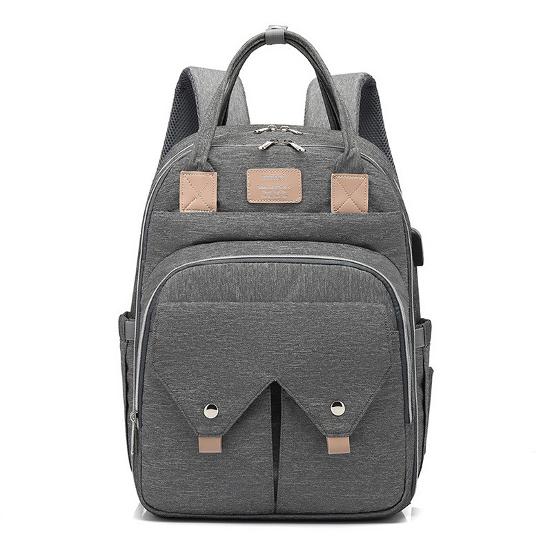 Large Capacity Mom Baby Bag Multi-function Waterproof Outdoor Travel Diaper Bag With USB Charging For Baby Care