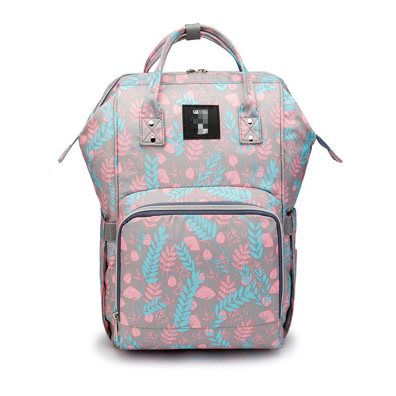 FashionTravel Backpack Baby Large Capacity Mommy Diaper Bag Designer Nursing Bag floral insulated mummy Bag With Stroller Strap