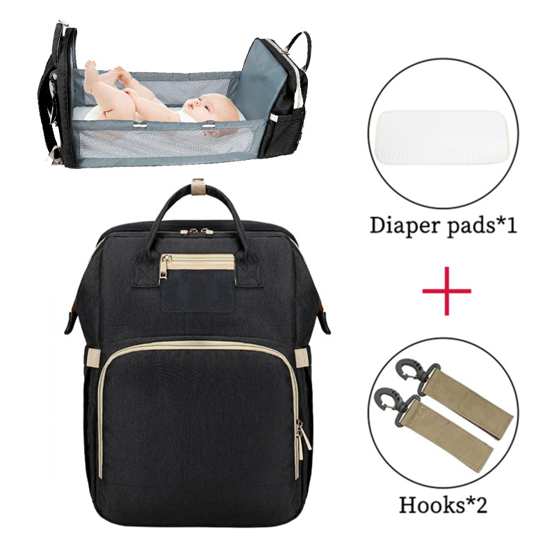 New Baby Diaper Bag Bed Backpack For Mom Maternity Bag For Large Capacity Nursing Bag for Baby Care Upgrade Hooks